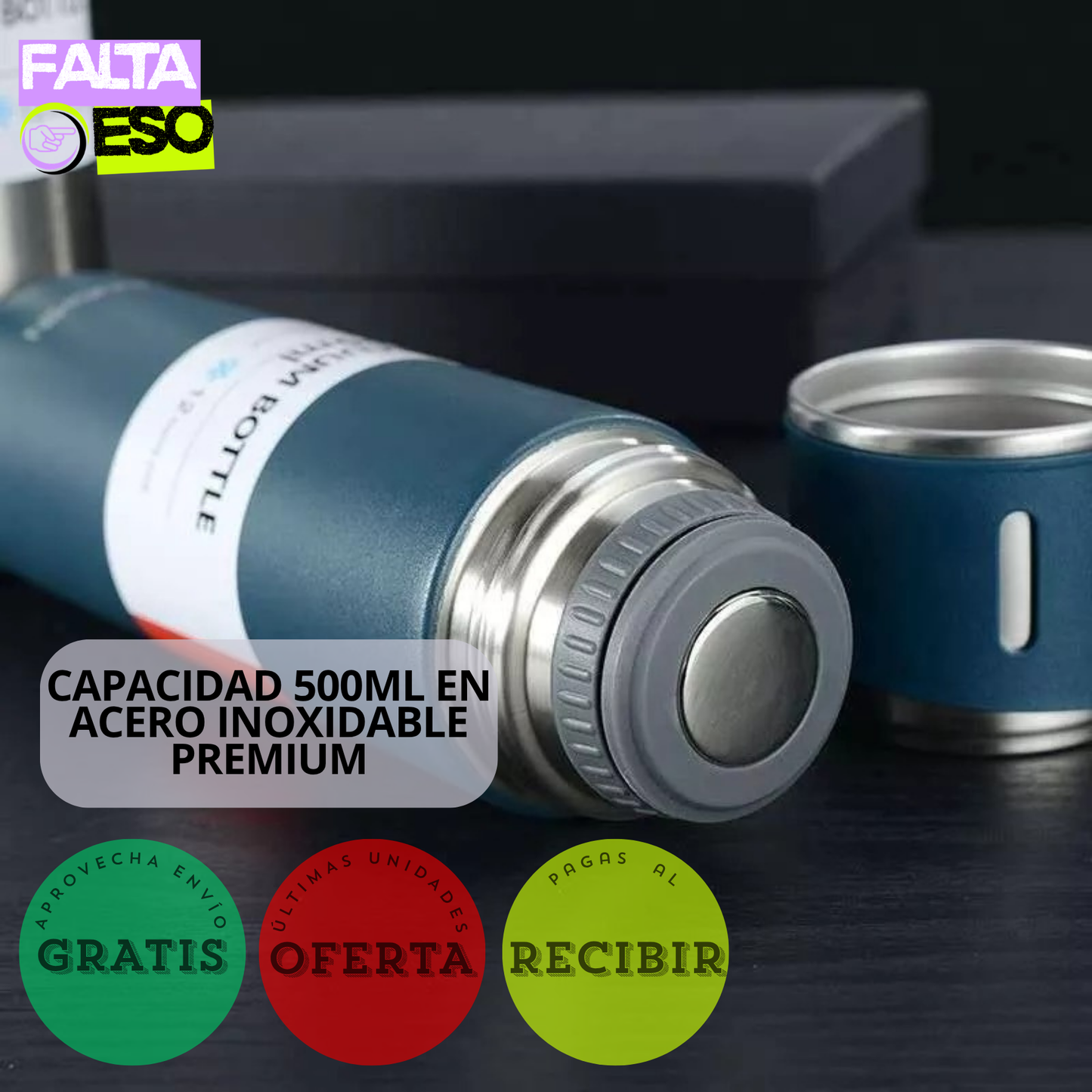 SET TERMO 500 ML + 3 TAZAS