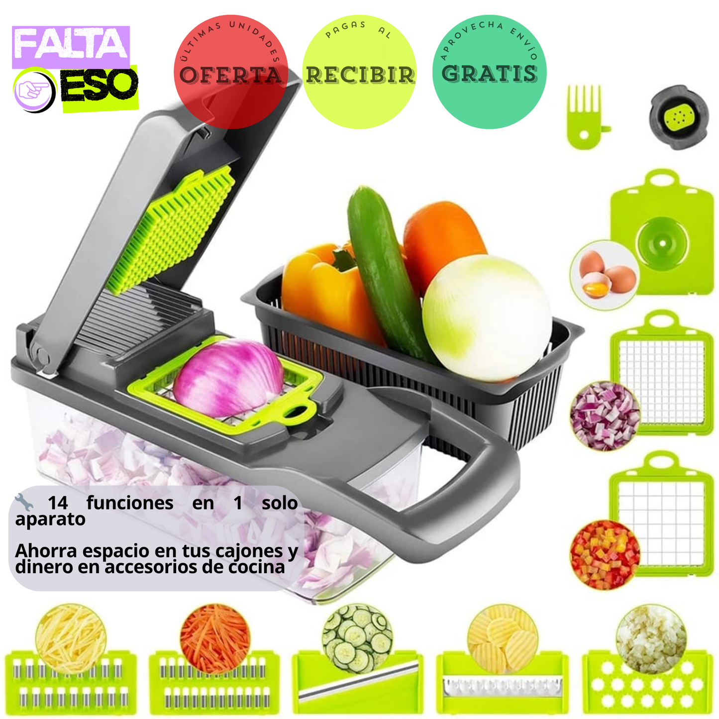 PICADOR CORTADOR VEGETALES 14 en 1