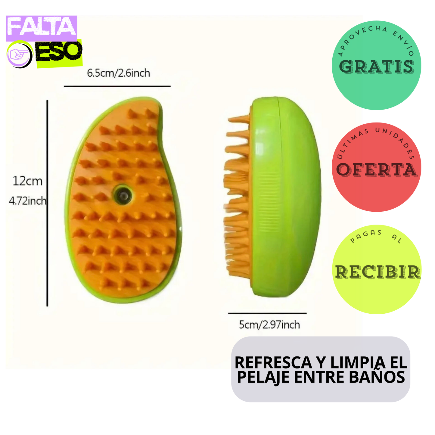 CEPILLO A VAPOR PARA MASCOTAS 3 EN 1