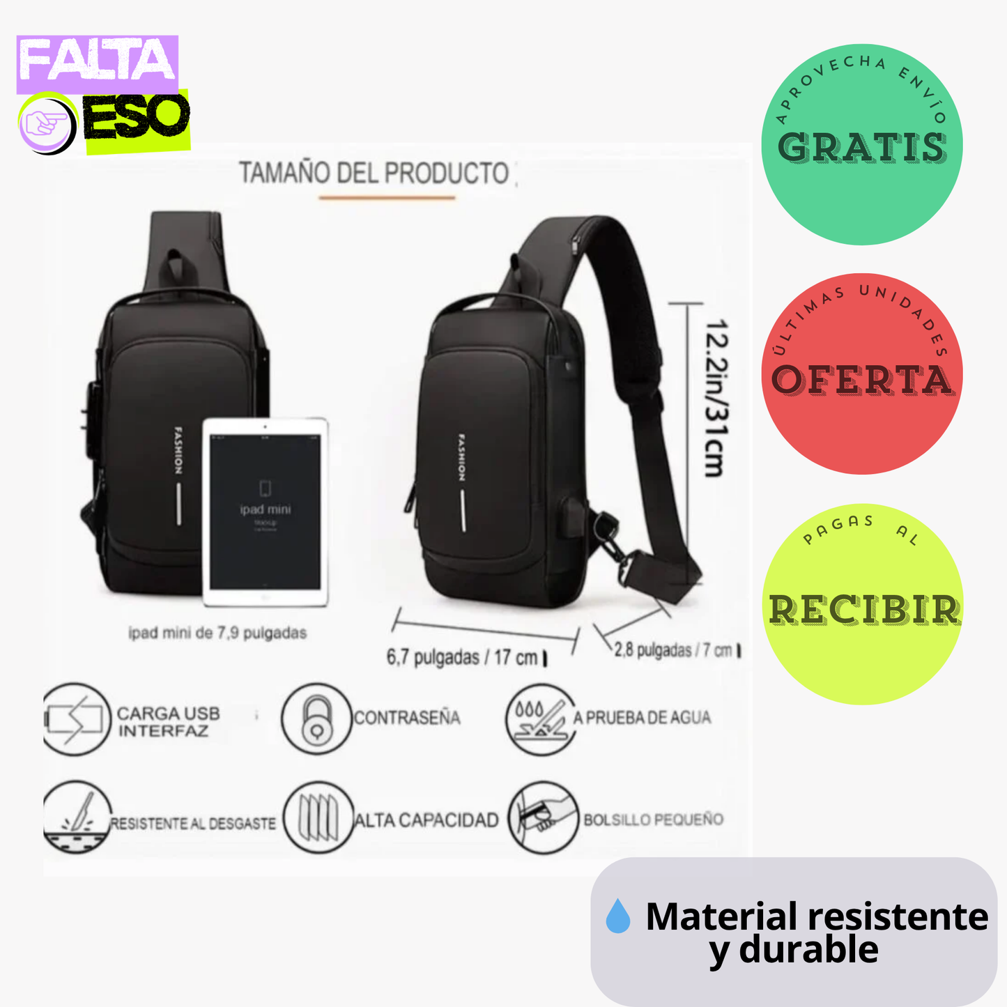 MOCHILA IMPERMEABLE ANTIROBO