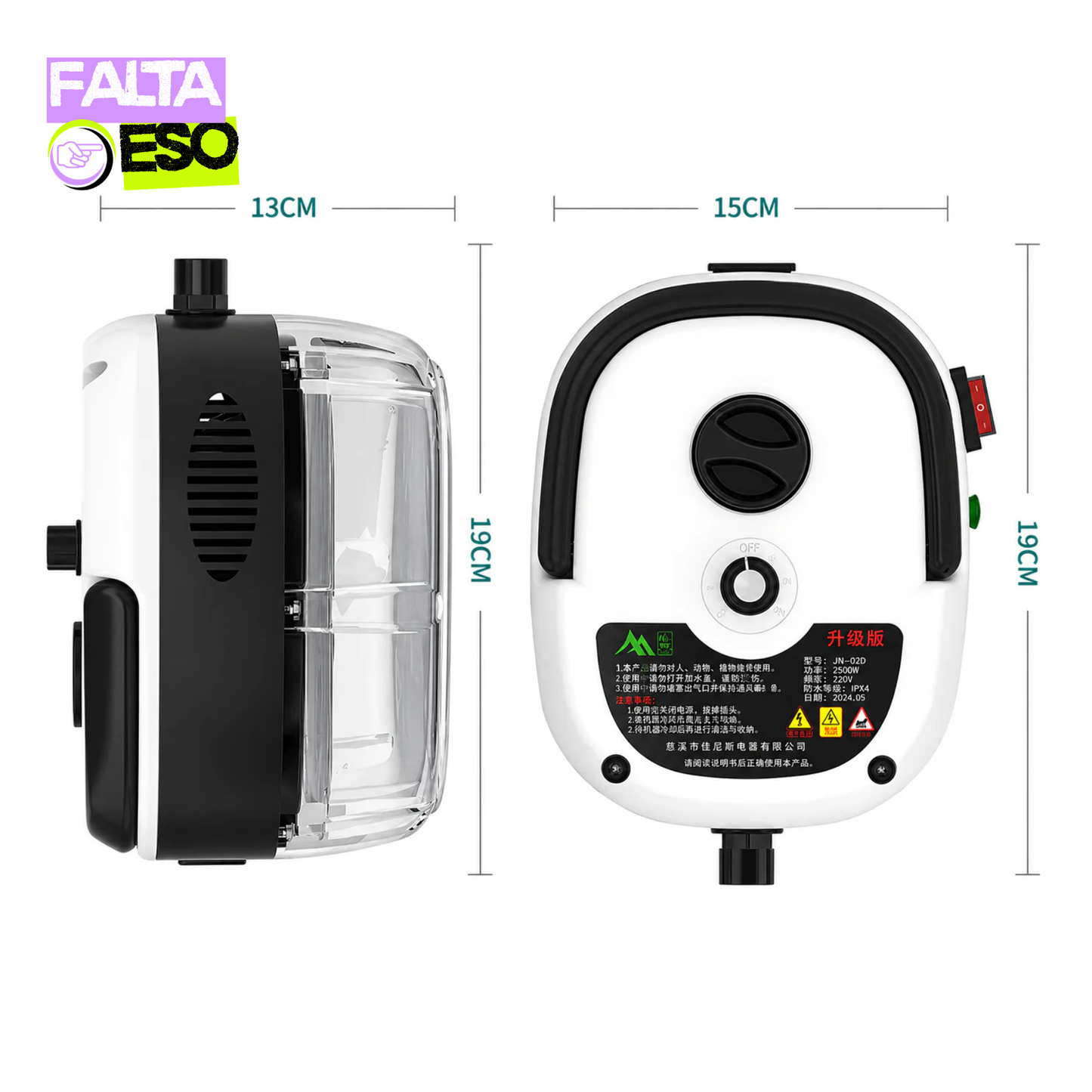 LIMPIADOR  A VAPOR POR PRESION 2500w