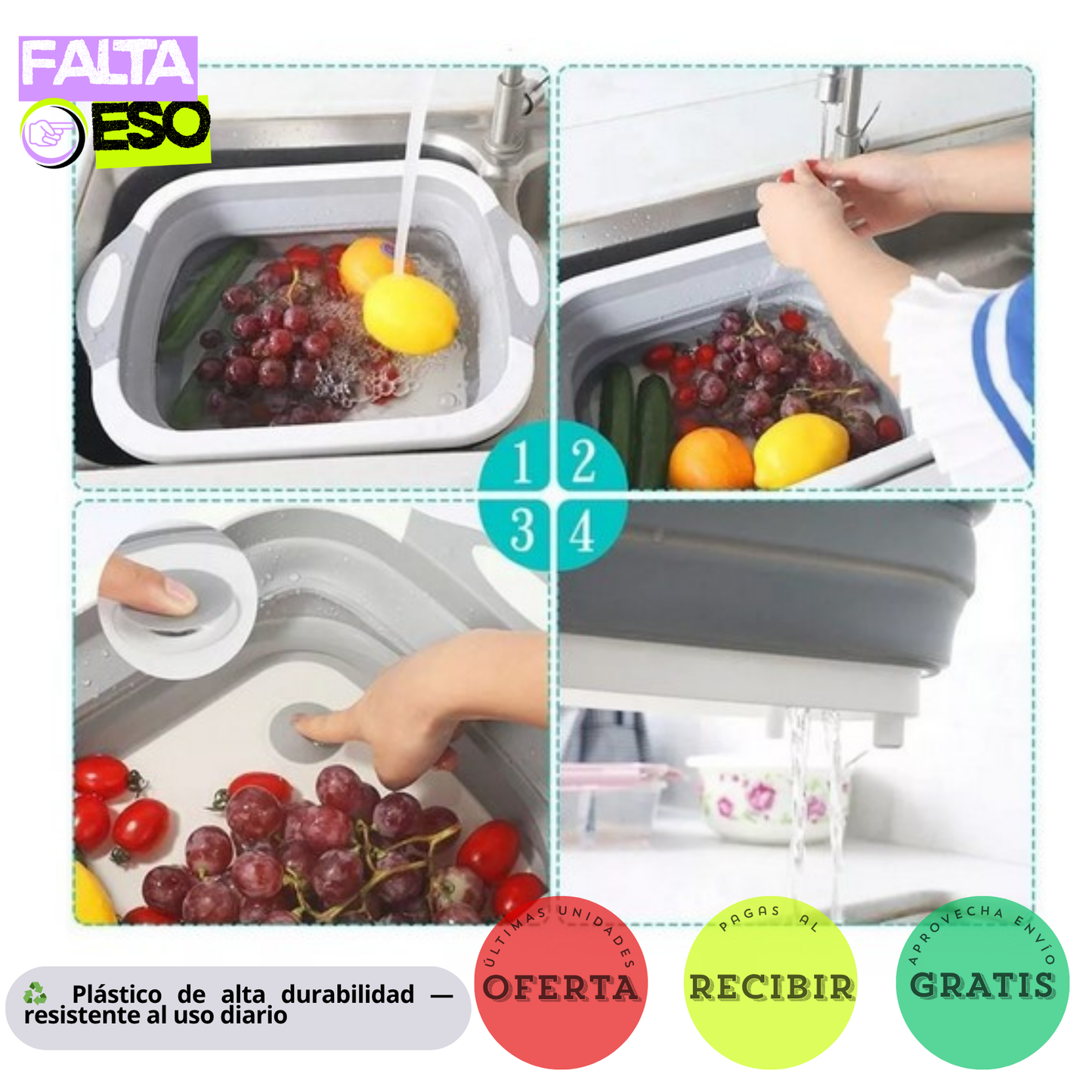 TABLA DE PICAR PLEGABLE 3 en 1