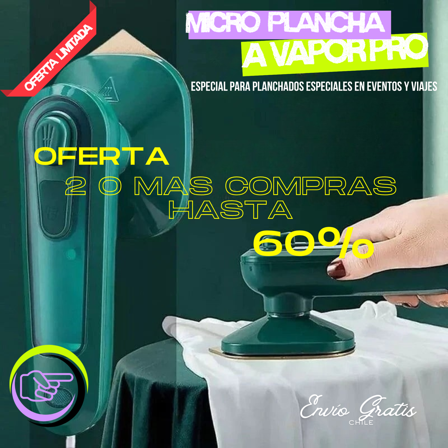 MICRO PLANCHA de Vapor Profesional
